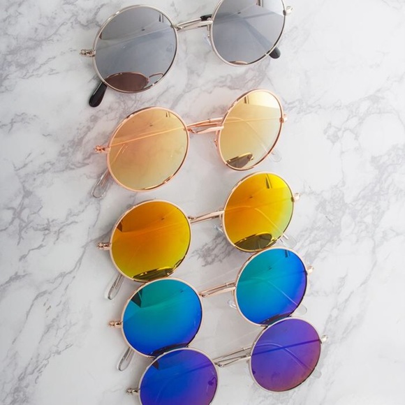 70s Style Round Circle Sunglasses - Picture 1 of 8